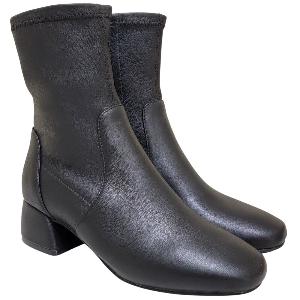 Gentle Souls Emily Block Heel Ankle Sock Booties Size US 6M Black Leather